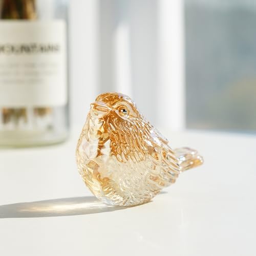 Champagne Crystal Glass Bird Figurine Blown Table Centerpiece Decor - Image 5