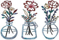 ARTINME 3 Pieces Metal Flowers Wall Art - 6.2X 11.4 Inch Colorful Iron Floral Wall Decor for Home Indoor Outdoor Decoration - Housewarming Gifts (Blue) by Artinme