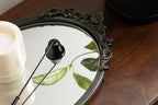 Kate and Laurel Arendahl Vintage Oval Mirrored Decorative Tray, 17 x 10, Antique Black, Traditional Ottoman Tray for Living Room Home Decor with Ornate Detailing - Image 6