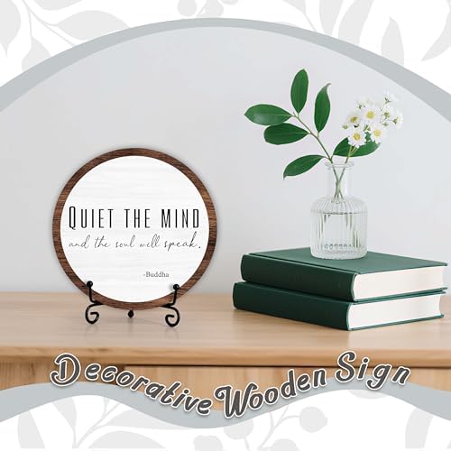 Spiritual Home Decor, Quiet The Mind And The Soul Will Speak Wood Decor Sign, Yoga Room Meditation Room Decor For Table Shelf, Inspirational Gifts For Woman Man Family Friend -a16 - Image 3