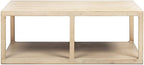 Pemberly Row 48" Open Frame Coffee Table, Reclaimed Pine Wood, Light Natural - Image 3