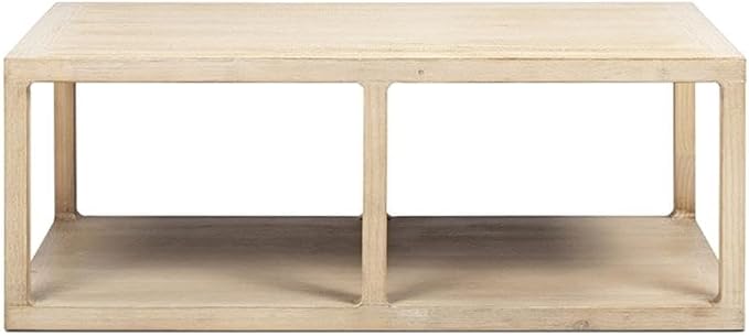 Pemberly Row 48" Open Frame Coffee Table, Reclaimed Pine Wood, Light Natural - Image 3