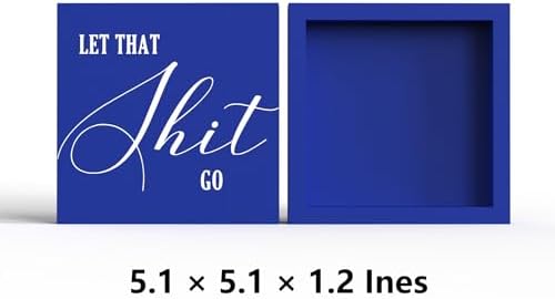 Funny Bathroom Decor Blue Wood Box Sign, Humorous Farmhouse Toilet Sign with Quote, Restroom Shelf Decor for Guest Bath, Tabletop Countertop - Image 2