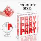 Red Room Decor, Inspirational Christian Gifts for Women, Red Dorm Bathroom Room Decoration, Office Decor for Women, Acrylic Office Desk Accessories Decoration Wall Art Sign - Pray through it - Image 2