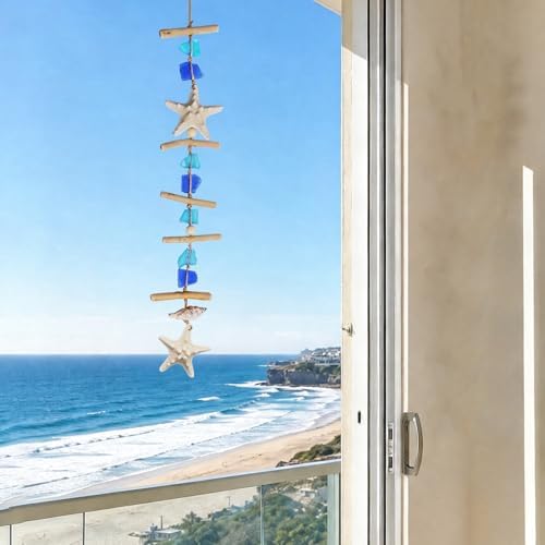JQAQJU Sea Glass Beach Room Decor, Coastal Wall Decor with Starfish - Image 6
