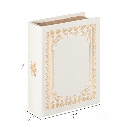 Decorative Vintage Book Shaped Trinket Storage Box - Paper White - Image 4