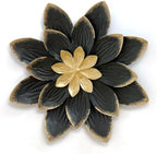 LIFFY 9.2“ Black and Gold Metal Flower Wall Art, Modern Rustic Floral Decor for Indoor Living Room Bedroom Office Outdoor Garden Patio Yard by LiffyArt