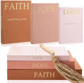 3 Set Linen Decorative Books with Beaded Garland, Classic, Dark Pink by Faccito