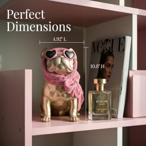 Gold French Bulldog Statue, Resin Dog Figurine Sculpture Decor - Image 4