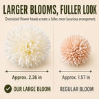 6 Pcs Large Faux Flowers Pompon Mums for Vase, 27" Fake Flowers Branches - Image 3