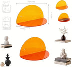 ROYALITA 2-Pack Small Acrylic Shelves Room Decor Floating Shelves, Orange - Image 5