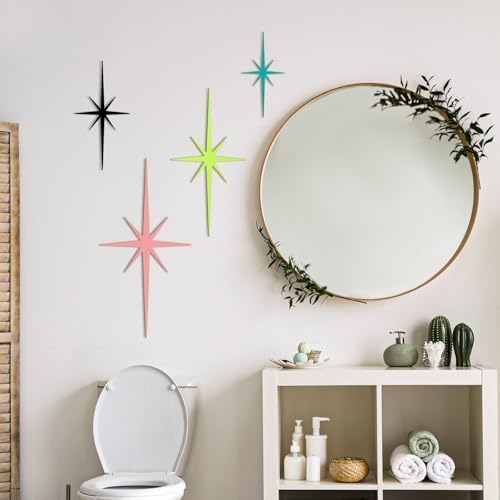 Blulu 4 Pcs Starburst Shaped Wall Decor Mid Century Modern Art,Mid Century - Image 5