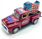 Patriotic Vintage Metal Truck Decor, 5.7-Inch USA Flag Pickup Accent by YIPRONS