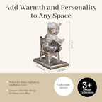 Young's Inc. Cat Figurine - Cute CatStatue Reading on the Chair- Whimsical Decor for Cat Lovers - Cat Collectibles and Meditation Decor - 4.33'' L X 2.56'' W X 4.72'' H - Image 3