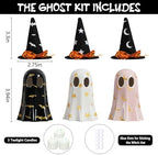 DAZONGE Set of 3 Halloween Ceramic Ghost Halloween Decorations Indoor - Image 4
