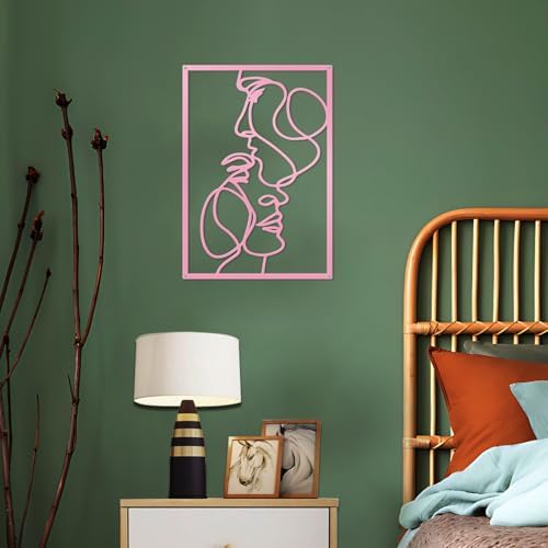 ESTART 3 Pcs Metal Minimalist Line Wall Art, Love Heart Metal Wall Decor - Image 4