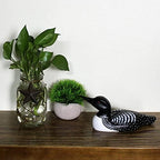 CVHOMEDECO. Primitives Hand Engraving and Painted Wood Loon Farmhouse Figurine Decorative Accent, 10-1/4 Inch - Image 4