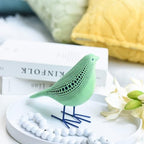 Quoowiit Bird Figurine, Modern Sculpture and Statues for Home Decor, Animal Statues for Bookshelf, Table, Entryway, Fireplace, Resin Decorative Sculpture with Chic Polka Dots Art Design (Green) - Image 2
