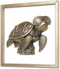 Newinhome Animal Heads Wall Decor (Includes Metal Frame) Resin sea turtle Sculptures Wall Hanging Decoration Gold vintage Wall Sculpture for Living Room Bedroom Office(Turtle) by Newinhome