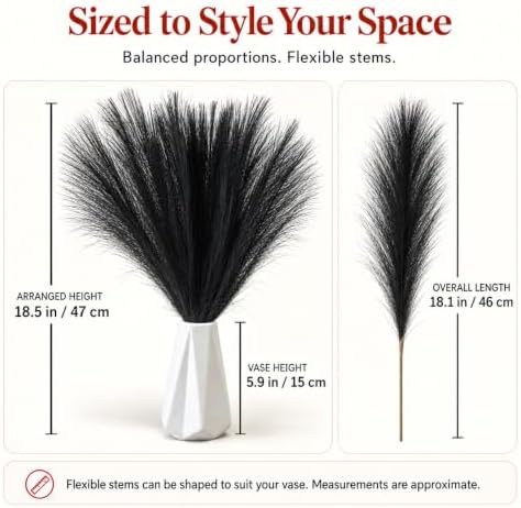 Mandy's 20 Stems Black Silk Pampas Grass Bouquet - Image 3