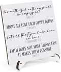 Motivational Christian Wooden Sign Desk Decor, Bible Verses Scripture Religious Wood Plaque Sign With Stand for Church Home Room Office Desk Table Shelf Decoration, 5x5 Inch by HSIASHENG