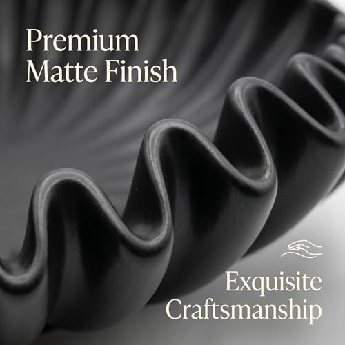 FESTGLOX Black Decorative Bowl, Decorative Fruit Bowls for Kitchen Counter - Image 3