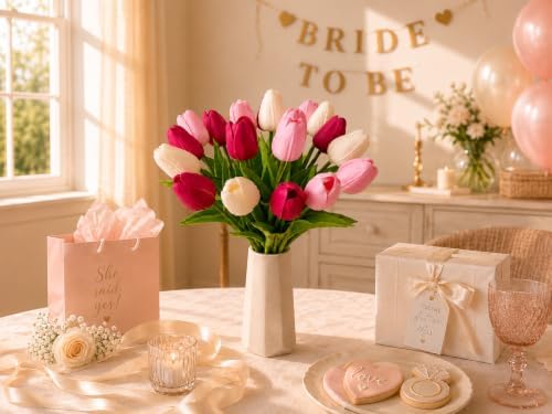 Mandy's 20pcs Artificial Shades of Pink Tulips - Image 5