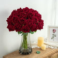 Ttranewsoo 24PCS Red Roses Artificial Flowers, Realistic Fake Roses with Stems for DIY Rose Bouquets, Romantic Centerpieces, Anniversary, Party & Home Decor, 16.5 Inch by Ttranewsoo