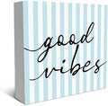 SRADMO Inspirational Wood Box Sign Desk Decor, Inspirational Office Decor, Light Blue Striped Motivational Theme Wooden Block Box Sign Decoration for Home Office Shelf Table Decorative Accessories by SRADMO
