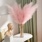 7 Pcs 45" Faux Pampas Grass – Fluffy Artificial Pompous Grass for Tall Floor Vase, Non-Shedding Home Decor, Boho Wedding Flowers, Baby Shower Centerpieces, Bedroom & Living Room Decor (Pink) - Image 4