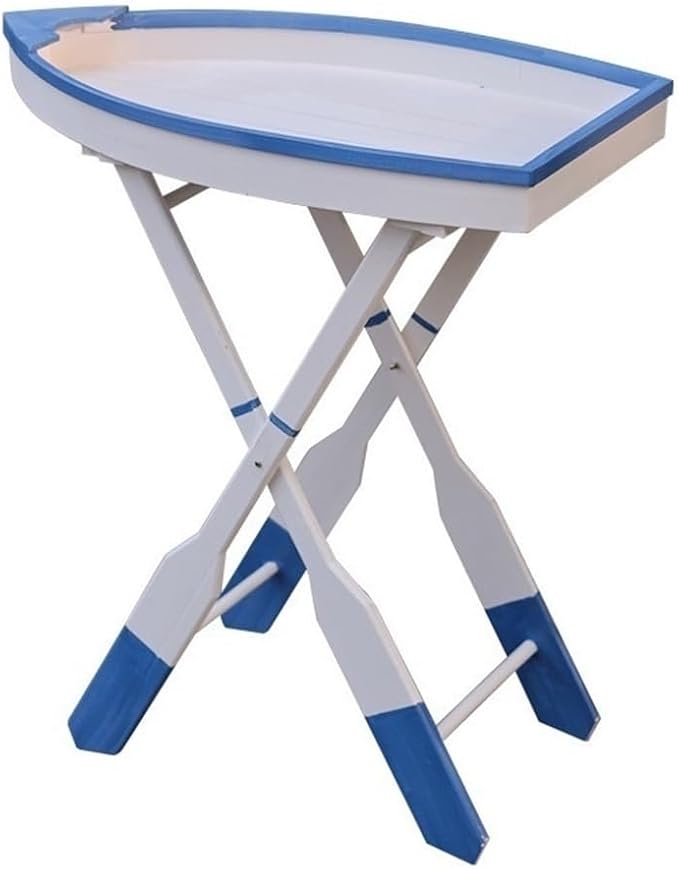 Boat-Shaped Solid Wood Folding Coffee Table by Unknown