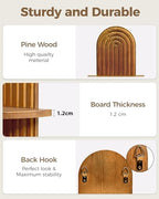 Bamworld Boho Wall Decor Plant Wall Shelf Wood Plant Holder 2 Tier - Image 6