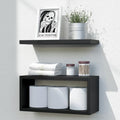RICHER HOUSE Black Floating Shelves Bathroom, Small Wall Shelf Over Toilet by RicherHouse