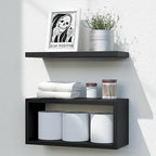 RICHER HOUSE Black Floating Shelves Bathroom, Small Wall Shelf Over Toilet by RicherHouse