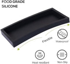 Silicone Bathroom Vanity Tray Dish Soap Holder Sink Organizer, Black - Image 3