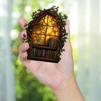 Gothic Window Book Ornament – Stained Glass Style Acrylic Christmas Ornament with Books & Ivy, Fantasy Home Décor, Book Lover Gifts for Women, Teacher & Librarian Holiday Decoration(Sun-19) - Image 6