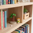Mevodeata Lemon Tea Cat Figurine with Palm Tree, Mini Beach Statue - Image 5