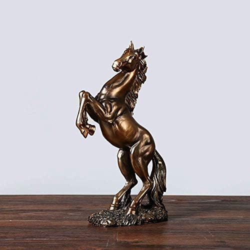 Lependor 12 inch Standing Horse Resin Statue for Home Decor Animal Ornament Sculpture Art Figurine Decorative - Bronze - Image 2