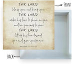 Inspirational Bible Verse The Lord Bless You and Keep You Wooden Box Sign Numbers 6:24-26 Scripture Desk Decor Rustic Scripture Wood Block Plaque Box Sign for Home Office Shelf Table Decoration - Image 2
