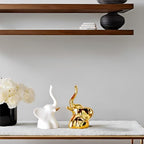 Gold and White Elephant Statues,1 Pair - Image 6