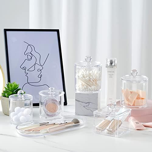 SheeChung Acrylic Vanity Tray, 2 Pack, Clear, 9.65 in x 4.5 in x 0.79 in, Catchall Tray, Countertop Sink Tray Dispenser, Sturdy Holder for Cabinet, Shelf, Cupboard, or Closet Organization - Image 4