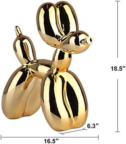 Gold Balloon Dog Decor,Gold Room Decors,Balloon Animal Preppy Room Shelf Decor,Cute Statue Home Decors,Bedroom Modern Sculpture Desk Decoration,Golden Decorations Gifts - Image 3