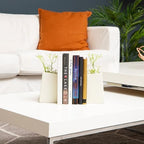Mind Reader Cement Planter Bookends, Desk Decor and Indoor Plants, Set of 2, White - Image 6