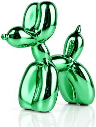 Green Balloon Dog Decor,Balloon Animal Decor,Shelf Decor Preppy Room Decor,Cute Statue Home Decor, Bedroom Modern Sculpture Desk Decor,Office Gold Decorations Small Figurines by XIAOMAGG