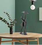 Loving Couple Under Umbrella Bronze Sculpture, Handcrafted Art Metal Statue Romantic Art Iron Statue 6th 11th 20th 40th 50th for Couple - Image 5