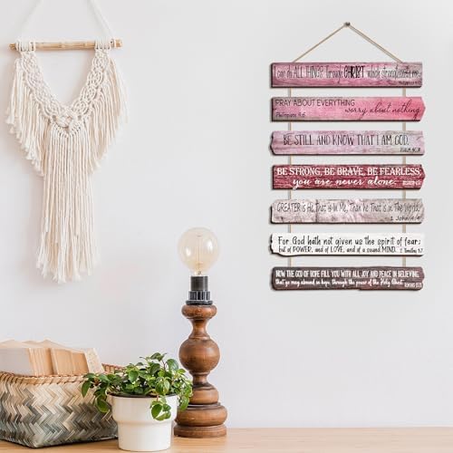 Yookeer 7 Tier Christian Wall Art Bible Verses Pink English Style - Image 6