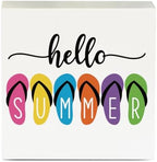 IYEZH Rustic Summer Wooden Sign - 5 x 5 Inches - Desk Decor, Wall Hanging, Office, Home, Farmhouse, Coastal, Beach, Porch - Image 7