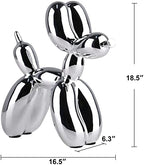 Silver Balloon Dog - Animal & Modern Sculpture Decor for Bedroom, Office & Preppy Room - Image 3