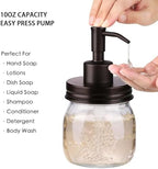 Amolliar Glass Mason Jar Bathroom Accessories Set 4 Pcs (Bronze) - Image 3