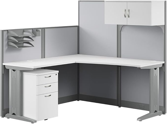 Bush Business Furniture Office in an Hour 65W L Shaped Cubicle Desk by BushBusinessFurniture